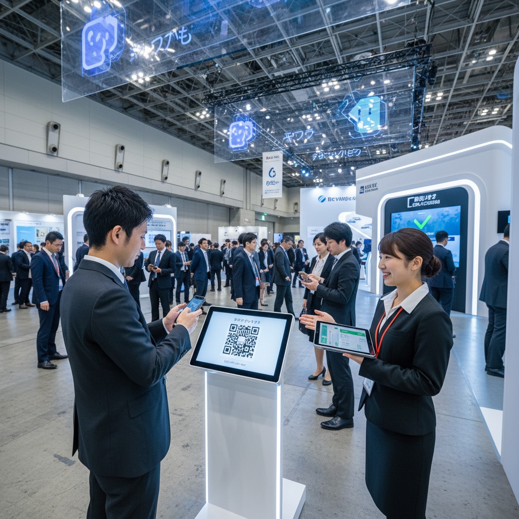 展示会・イベントでのデジタルチェックインシーン
